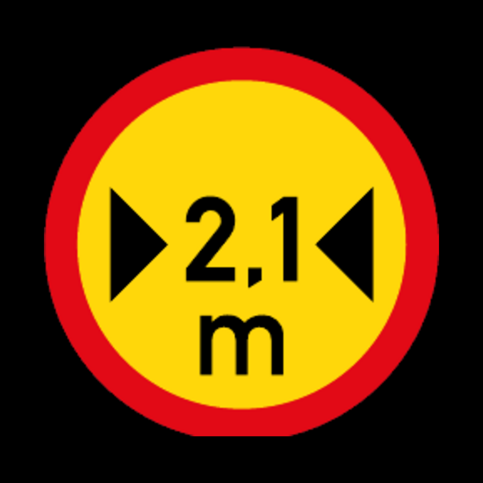 TR239 – Vehicles Width Limit Sign – Temporary