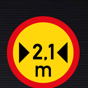 TR239 Temporary Vehicles Width Limit Sign