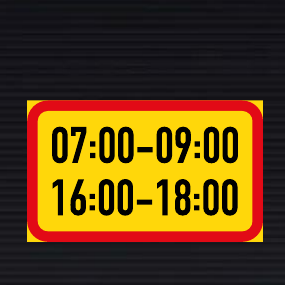 TR502 Two Periods Time Limit Sign – Temporary