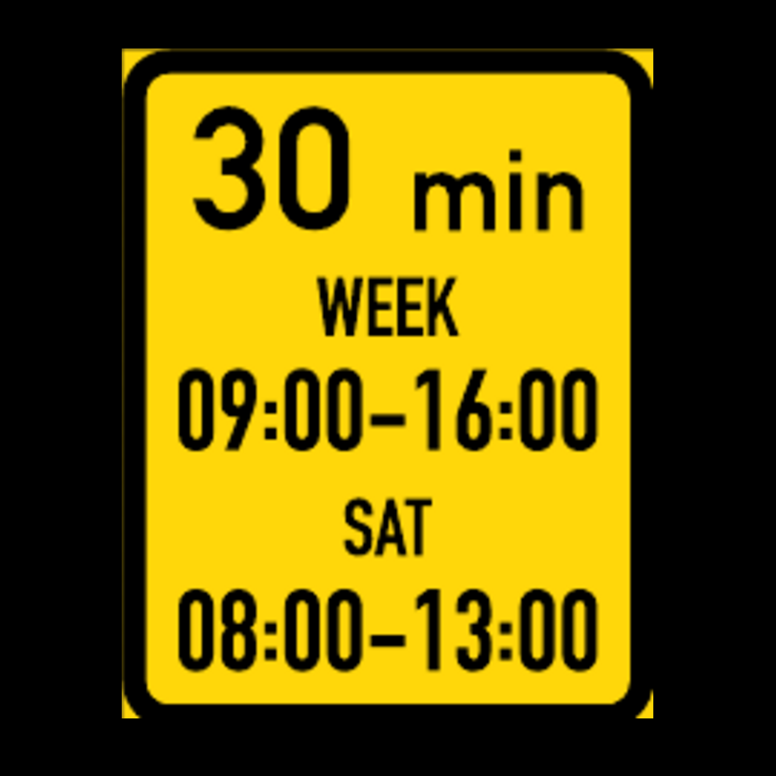 TR505 – Maximum Stay During Two Periods or Days Time Limit Sign – Temporary