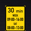 TR505 Maximum Stay During Two Periods or Days Time Limit Sign – Temporary