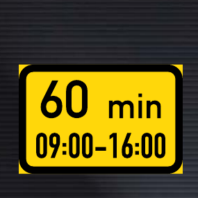 TR506 Maximum Stay During One Period Time Limit Sign – Temporary