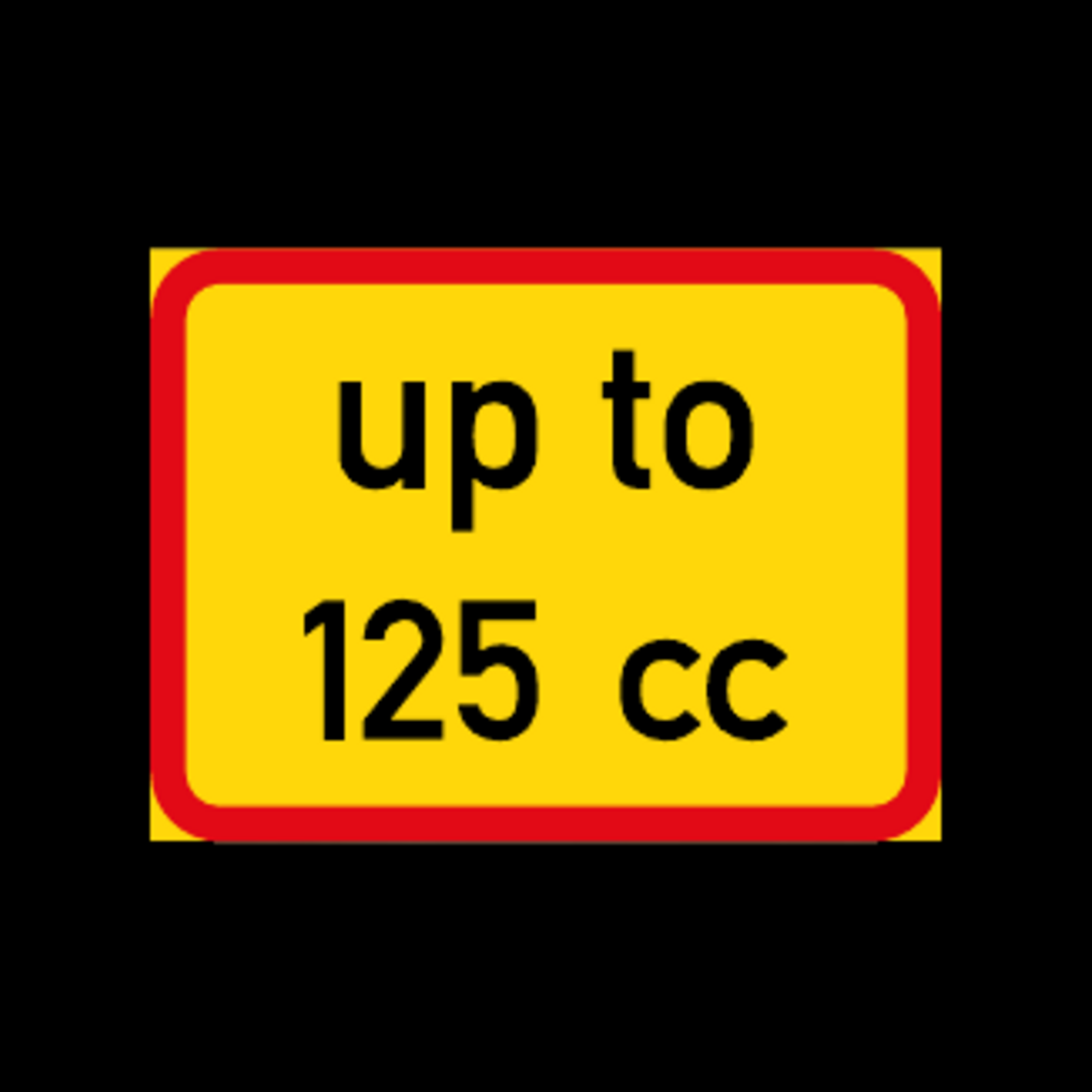 TR533 – Motorcycle Engine Size Limit Sign – Temporary