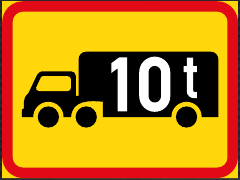 TR569 Applies to Goods Vehicles Exceeding Specified GVM Sign – Temporary