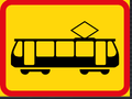 TR583 Applies to Trams Sign – Temporary