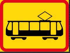 TR583 Applies to Trams Sign – Temporary