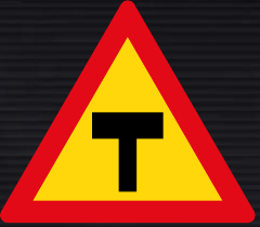 TW104 T-Junction Sign – Temporary