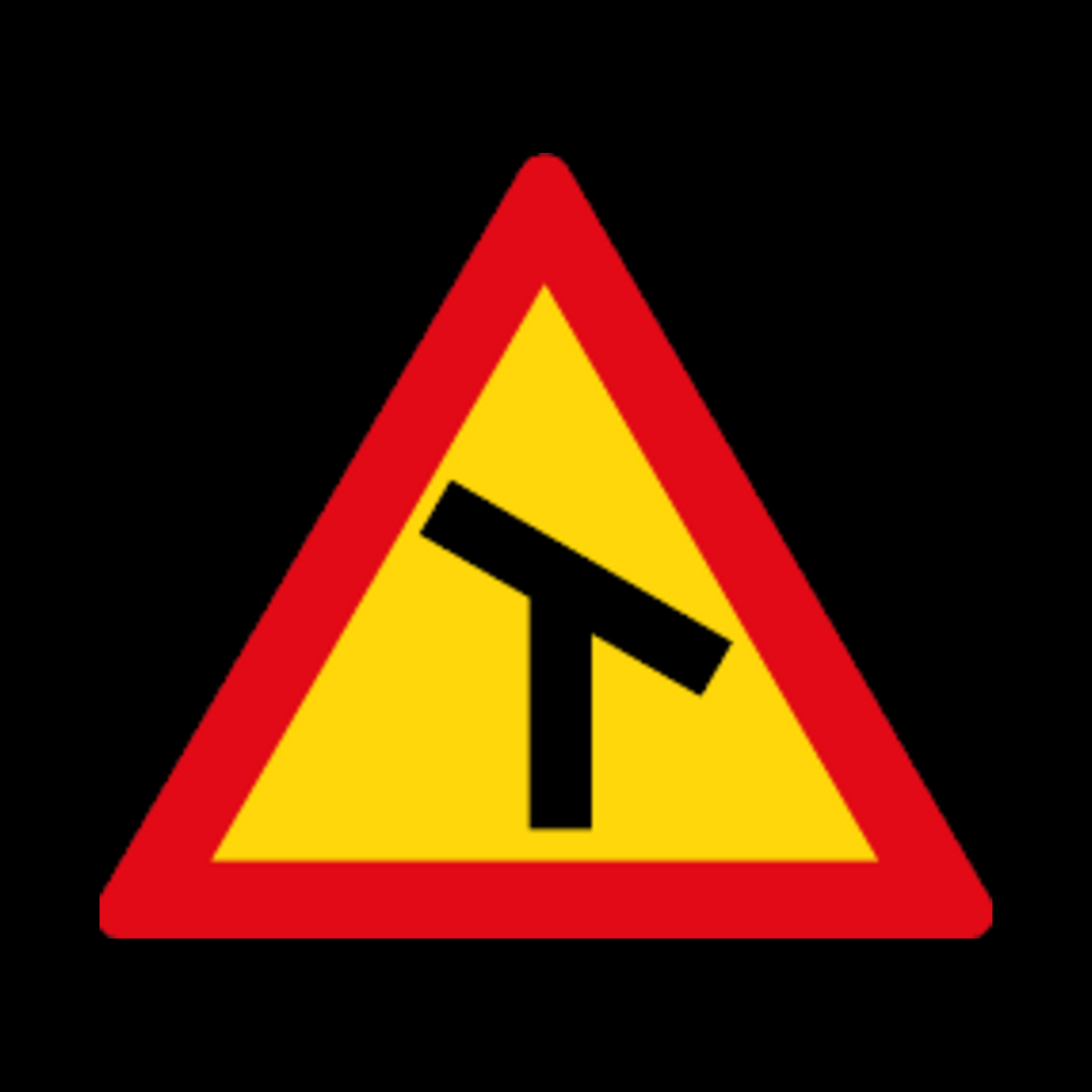 TW105 – Skew T-Junction Sign – Temporary