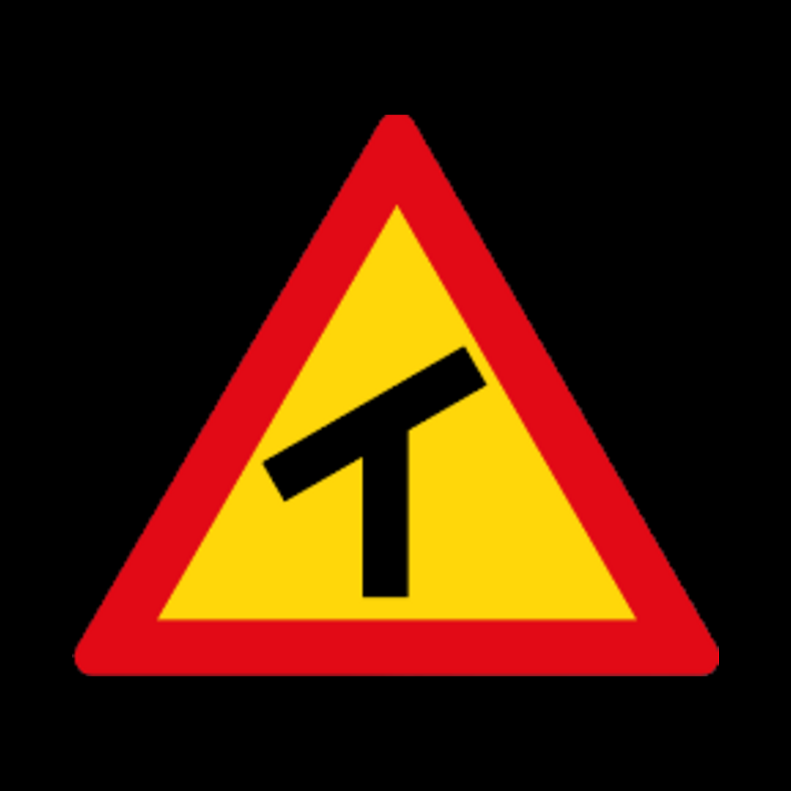 TW106 – Skew T-Junction Sign – Temporary