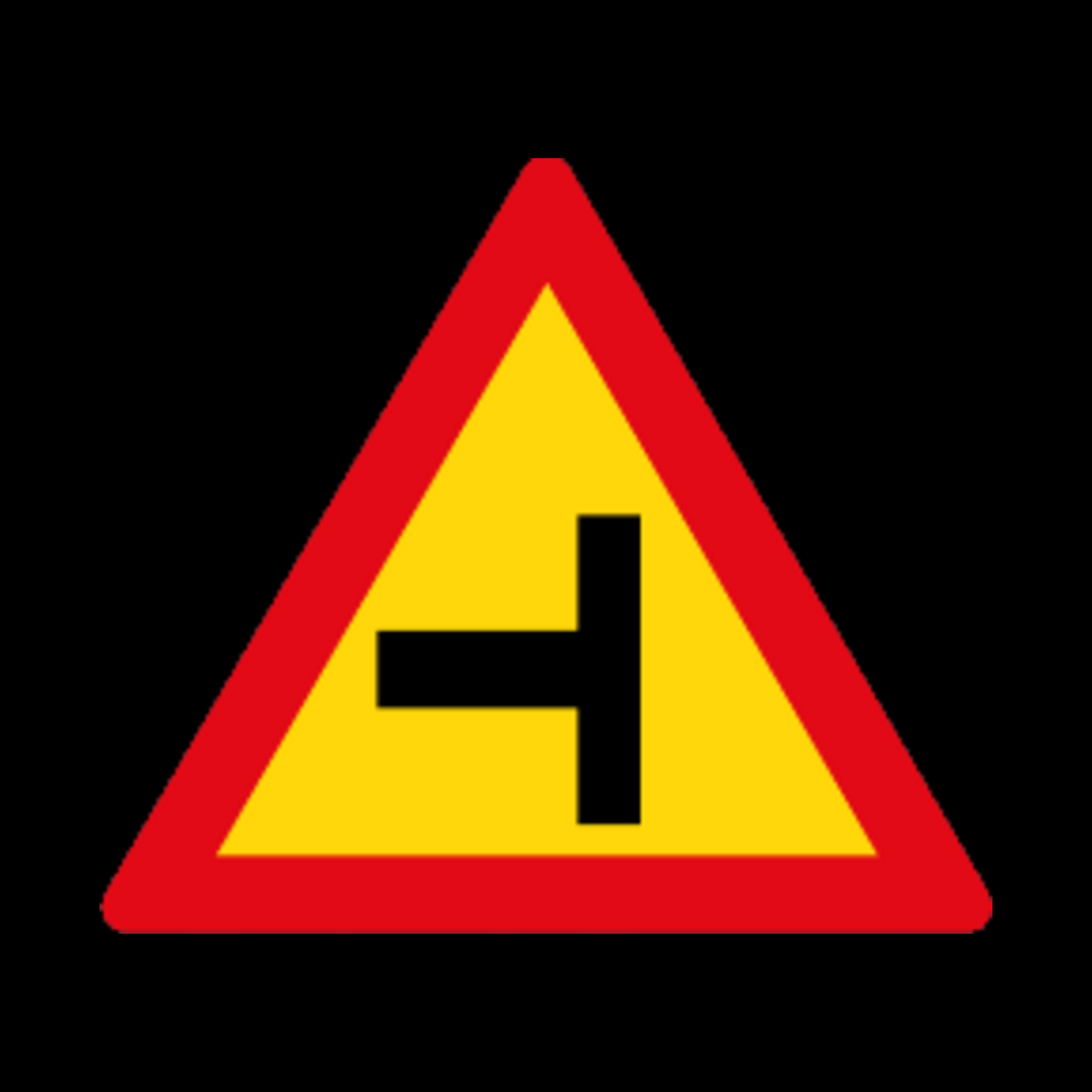 TW107 – Left Side Road Junction Sign – Temporary