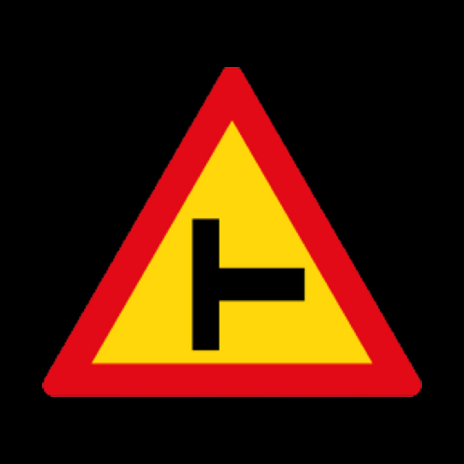 TW108 – Right Side Road Junction Sign – Temporary
