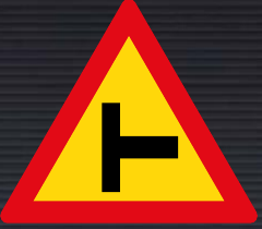 TW108 Right Side Road Junction Sign – Temporary