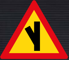 TW111 Sharp Junction Left Sign – Temporary
