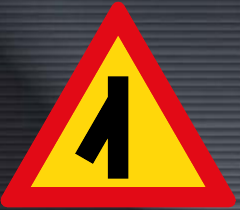 TW112 Sharp Junction Left Sign – Temporary