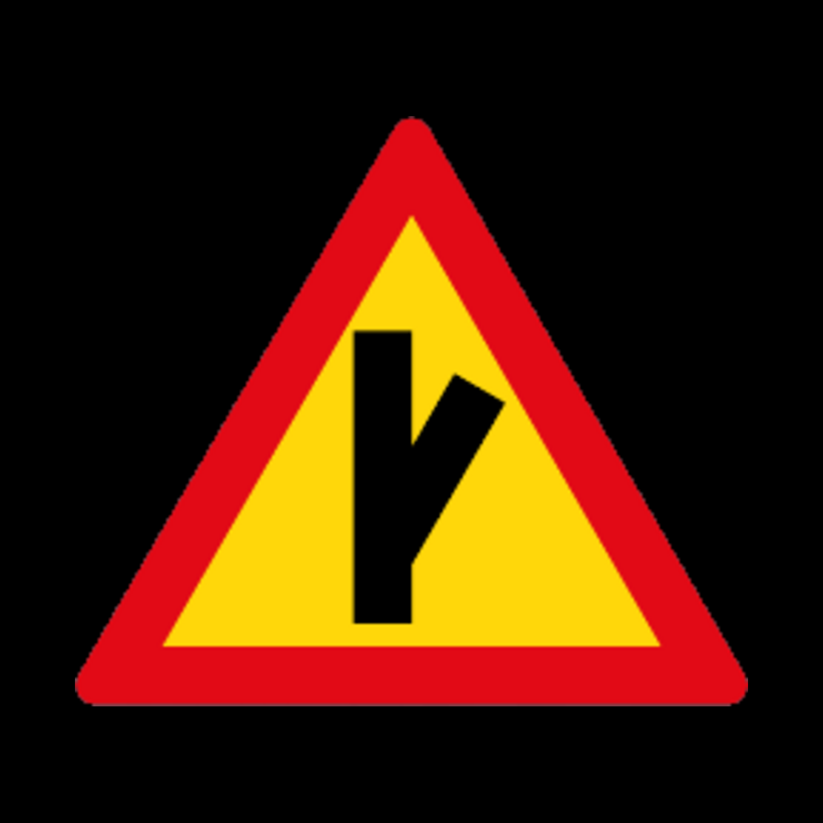 TW113 – Sharp Junction Right Sign – Temporary