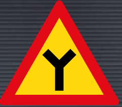 TW115 Y-Junction Sign – Temporary