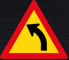 TW203 Gentle Curve Left Sign – Temporary
