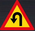 TW207 Hairpin Bend Left Sign – Temporary