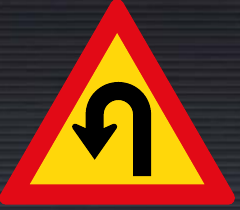 TW207 Hairpin Bend Left Sign – Temporary