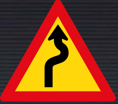 TW208 Winding Road Right to Left Sign – Temporary