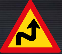 TW210 Combined Curves Right to Left Sign – Temporary