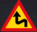 TW211 Combined Curves Left to Right Sign – Temporary