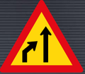 TW215 Left Lane Ends Sign – Temporary