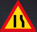 TW329 Road Narrows from Right Side Sign – Temporary