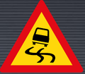TW333 Slippery Road Sign – Temporary