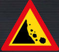 TW335 Falling Rocks from Left Sign – Temporary