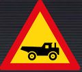 TW344 Construction Vehicle Crossing from the Left Sign – Temporary