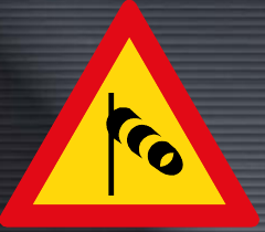 TW349 Crosswinds Sign – Temporary
