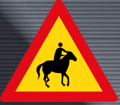TW356 Horses & Riders Ahead Sign – Temporary