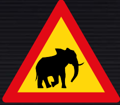 TW357 Elephants Ahead Sign – Temporary