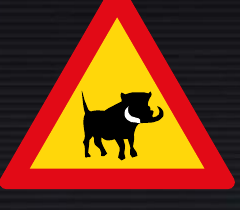 TW358 Warthogs Ahead Sign – Temporary