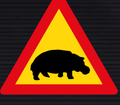 TW359 Hippos Ahead Sign – Temporary