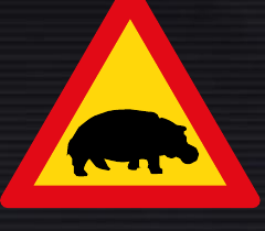 TW359 Hippos Ahead Sign – Temporary