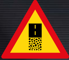 TW363 Gravel Road Ends Sign – Temporary