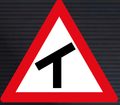 W106 Skew T-Junction Sign