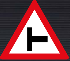W108 Right Side Road Junction Sign