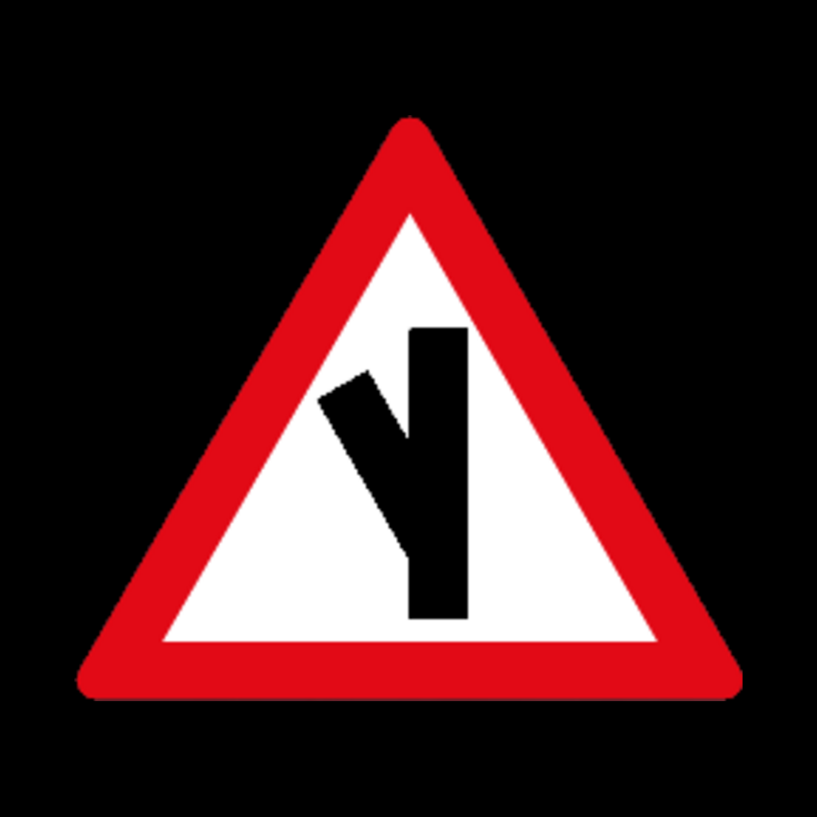 W111 – Sharp Junction Left Sign
