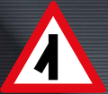 W112 Sharp Junction Left Sign