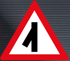 W112 Sharp Junction Left Sign