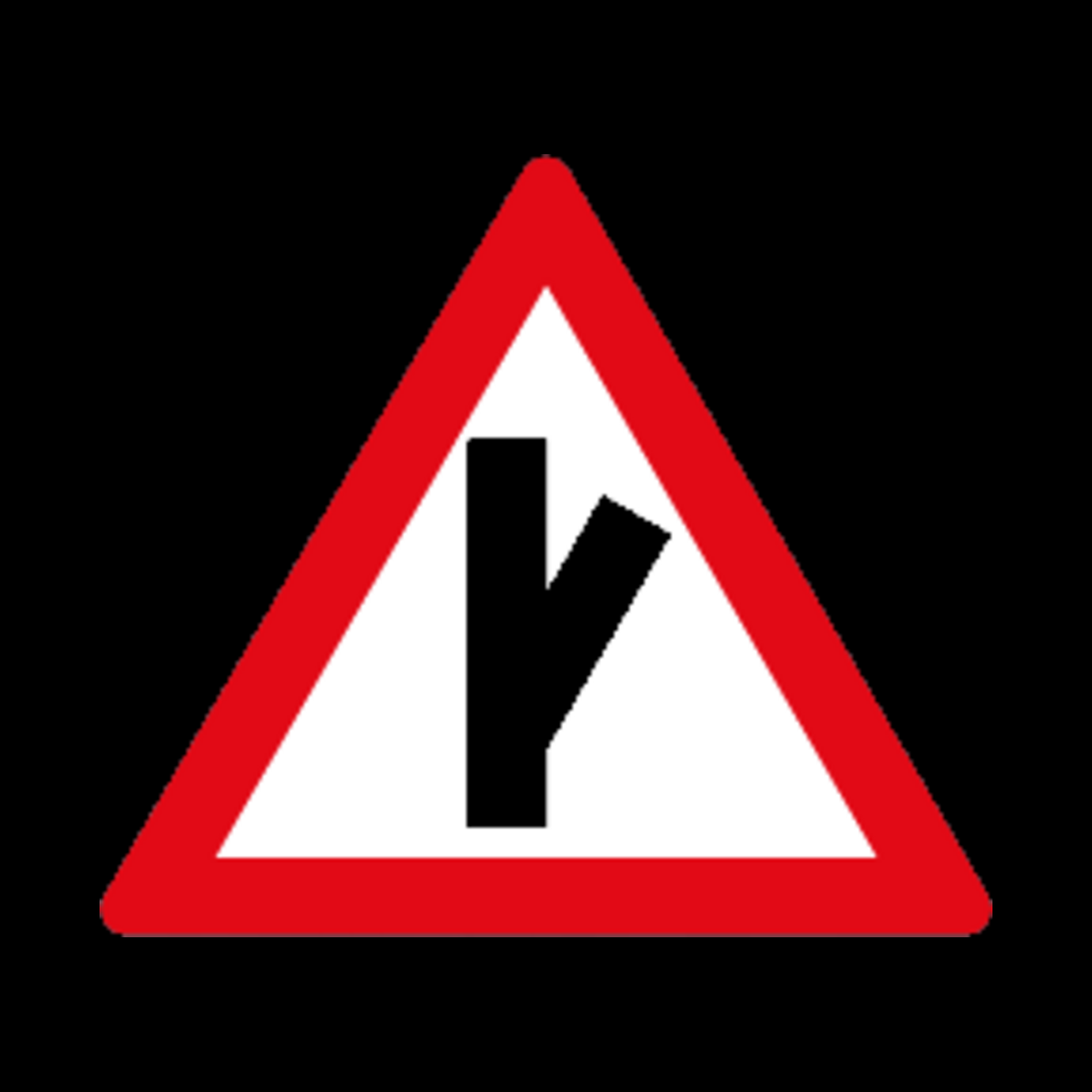 W113 – Sharp Junction Right Sign