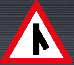 W114 Sharp Junction Right Sign