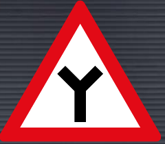 W115 Y-Junction Sign