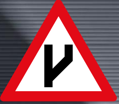 W118 Beginning of Dual Roadway Sign