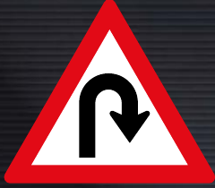 W206 Hairpin Bend Right Sign