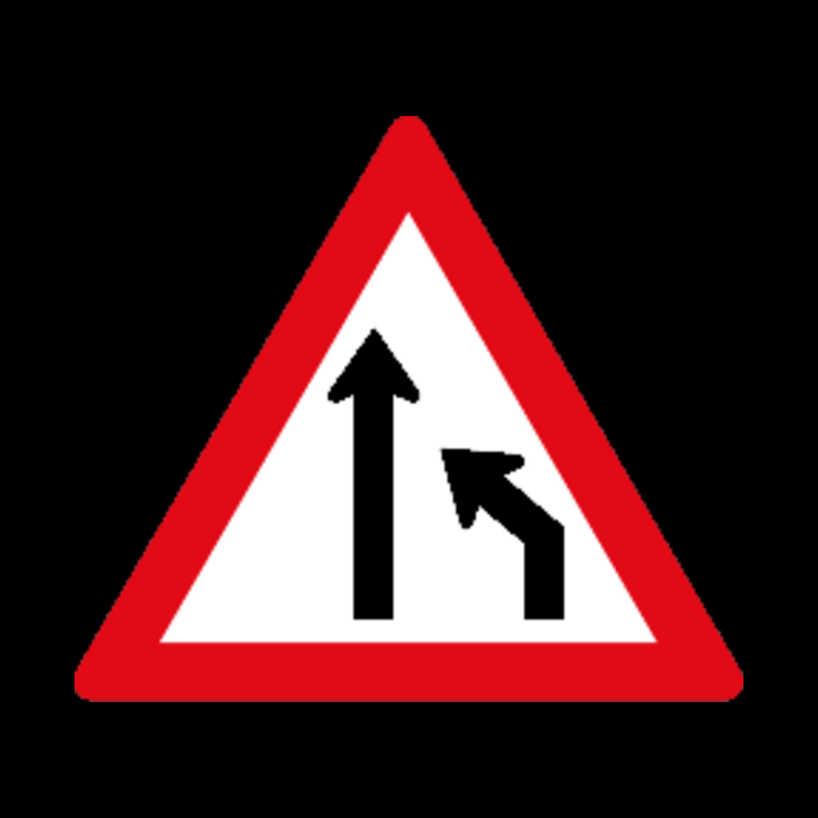 W214 – Right Lane Ends Sign