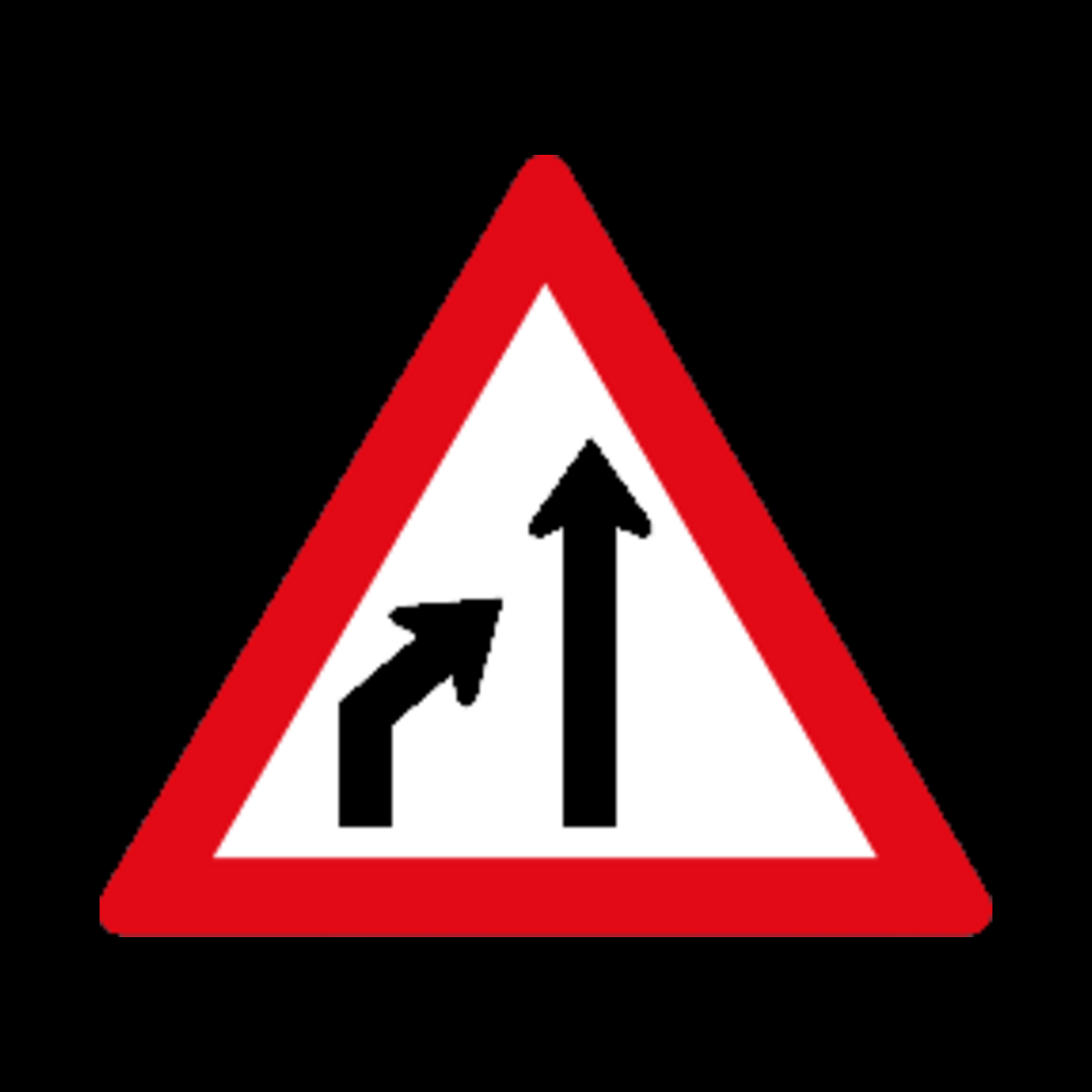 W215 – Left Lane Ends Sign
